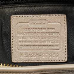 مملوكة مسبقًا Coach Legacy Tassel Taupe Signature Embossed Leather Shoulder Bag