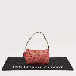 مملوكة مسبقًا Coach Nolita Mini Pink Leather Vintage Rose Print Shoulder Bag