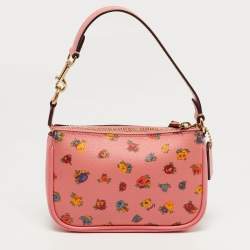مملوكة مسبقًا Coach Nolita Mini Pink Leather Vintage Rose Print Shoulder Bag