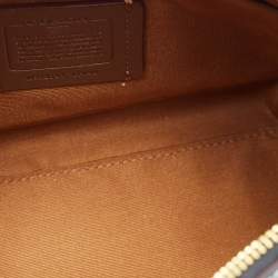 Pre Owned حقيبة كوتش سيدني دينيم وتقليم جلد بلون أزرق بحري