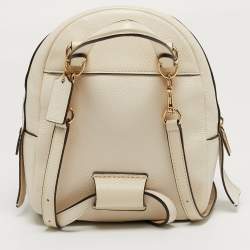 Pre Owned Coach Andi Cream Leather Backpack