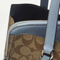 Pre Owned حقيبة يد كوتش تاتوم كاريال كانفاس مقوى شهيـرة زرقاء فاتحة/بيج جلد