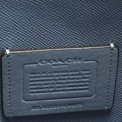 Pre Owned حقيبة يد كوتش تاتوم كاريال كانفاس مقوى شهيـرة زرقاء فاتحة/بيج جلد