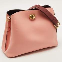 Pre Owned حقيبة دلو جلد وردي كوتش ويلو