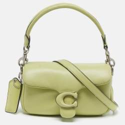 Pre Owned Coach Tabby Pillow 18 Light Green Leather Shoulder Bag