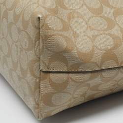 Pre Owned Coach Gallery Beige Signature Coated Canvas Tote