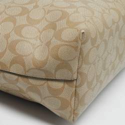 Pre Owned Coach Gallery Beige Signature Coated Canvas Tote