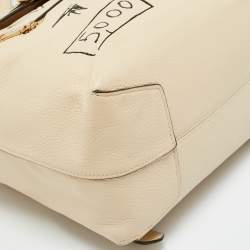 Pre Owned حقيبة ظهر كوتش كلور جلد كريمي جين ميشيل باسكيات