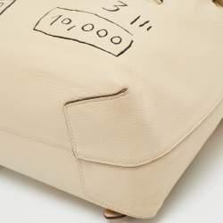 Pre Owned حقيبة ظهر كوتش كلور جلد كريمي جين ميشيل باسكيات