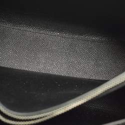 Pre Owned Coach Mollie 25 Black Croc Embossed Leather Tote