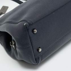 Pre Owned حقيبة كتف كوتشي ايدي قفل دوار جلد أزرق كحلي