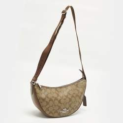 مملوكة مسبقًا Coach Pace Beige/Brown Signature Coated Canvas and Leather Crossbody Bag