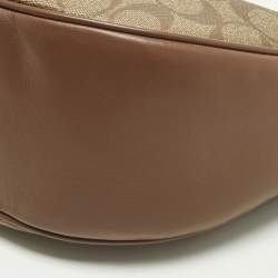 مملوكة مسبقًا Coach Pace Beige/Brown Signature Coated Canvas and Leather Crossbody Bag