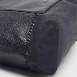 Pre Owned حقيبة يد كوتش متروبوليتان ناعمة جلد حبيبي أزرق منتصف الليل ومخمل