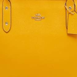Pre Owned Coach City Yellow Leather Zip Shopper Tote