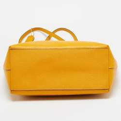 Pre Owned Coach City Yellow Leather Zip Shopper Tote