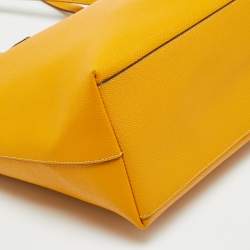 Pre Owned Coach City Yellow Leather Zip Shopper Tote