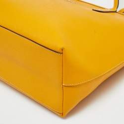 Pre Owned Coach City Yellow Leather Zip Shopper Tote