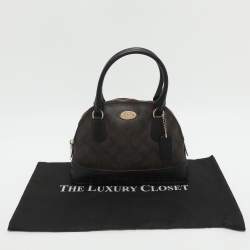 مملوكة مسبقًا حقيبة كوتش \"كورا دوم\" كانفاس مقوى شهير وبني وجلد ساتشيل