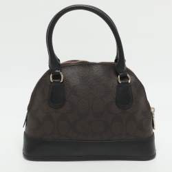 مملوكة مسبقًا حقيبة كوتش \"كورا دوم\" كانفاس مقوى شهير وبني وجلد ساتشيل