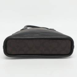 مملوكة مسبقًا حقيبة كوتش \"كورا دوم\" كانفاس مقوى شهير وبني وجلد ساتشيل