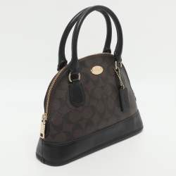 مملوكة مسبقًا Coach Cora Dome Brown Signature Coated Canvas and Leather Satchel