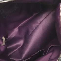 Pre Owned Coach Poppy Grey/Black Canvas and Patent Leather East West Satchel