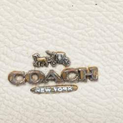 Pre Owned Coach Colorblock Beige Leather Card Holder