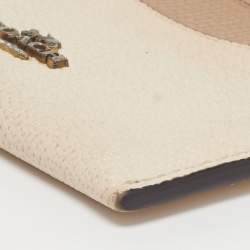 Pre Owned Coach Colorblock Beige Leather Card Holder