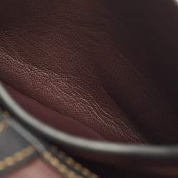 Pre Owned حقيبة كروس كتف كوتش جور معتق أزهار جلد أسود/برغندي