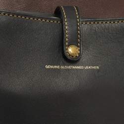 Pre Owned حقيبة كروس كتف كوتش جور معتق أزهار جلد أسود/بر غندي