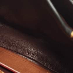 Pre Owned حقيبة كروس كتف كوتش جور معتق أزهار جلد أسود/برغندي