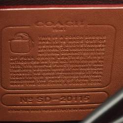 Pre Owned حقيبة كروس كتف كوتش جور معتق أزهار جلد أسود/برغندي