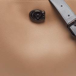 مملوكة مسبقًا حقيبة دلو جلد بيج/رمادي كوتش ويلو