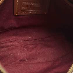 Pre Owned Coach Sutton Off White/Brown Signature Coated Canvas and Leather Crossbody Bag