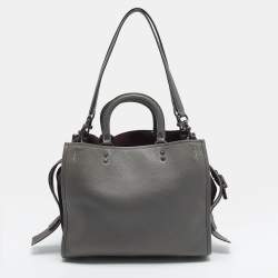 Pre Owned Coach Rogue 1941 Grey/Burgundy Leather and Suede Tote