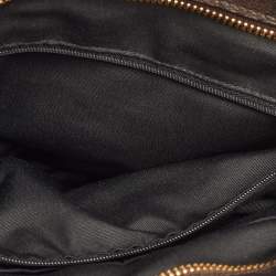 Pre Owned Coach City Zip Dark Brown/Black Signature Coated Canvas and Leather Tote