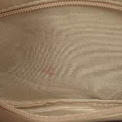 Pre Owned حقيبة كتف كوتش كانفاس مطبوع شعار الماركة بيج/كريمي وجلد