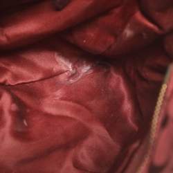 Pre Owned Coach Patchwork Burgundy Fabric and Leather Shoulder Bag