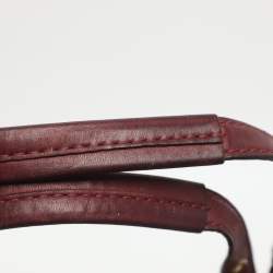 Pre Owned Coach Patchwork Burgundy Fabric and Leather Shoulder Bag