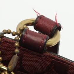 Pre Owned Coach Patchwork Burgundy Fabric and Leather Shoulder Bag