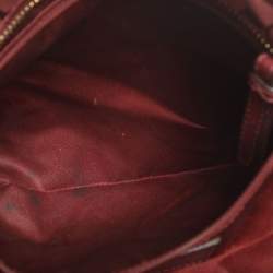 Pre Owned Coach Patchwork Burgundy Fabric and Leather Shoulder Bag
