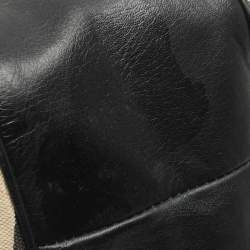 Pre Owned Coach Taylor Black/Light Beige Zebra Print Canvas Satchel