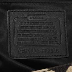 Pre Owned Coach Taylor Black/Light Beige Zebra Print Canvas Satchel