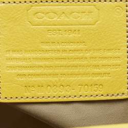 Pre Owned Coach Carryall Oversized Yellow Canvas and Leather Tote