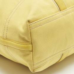 Pre Owned Coach Carryall Oversized Yellow Canvas and Leather Tote