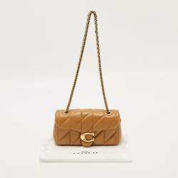Pre Owned Coach Tabby 20 Pillow Quilting Honey Brown Leather Shoulder Bag