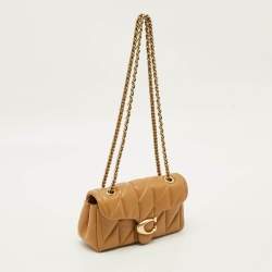 Pre Owned Coach Tabby 20 Pillow Quilting Honey Brown Leather Shoulder Bag