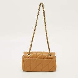 Pre Owned Coach Tabby 20 Pillow Quilting Honey Brown Leather Shoulder Bag