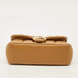 Pre Owned Coach Tabby 20 Pillow Quilting Honey Brown Leather Shoulder Bag